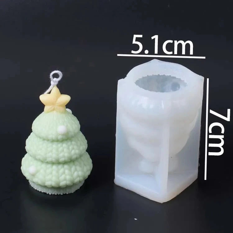 Purlyn Bobble Christmas Tree Candle Mold Small