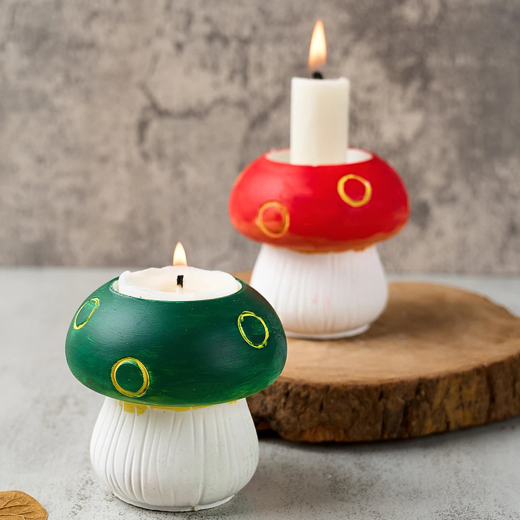 3D Mushrooms Candle Holder Silicone Mold