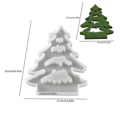 Christmas Tree & House Candle Holder Silicone Mold Set (7 pcs)