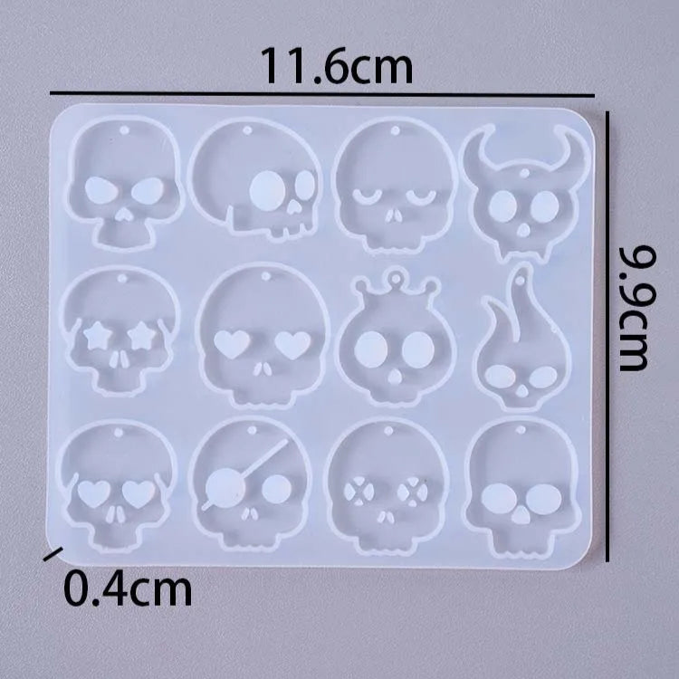 Skull Silicone Mold Set for Resin Earrings and Pendants (2pcs)
