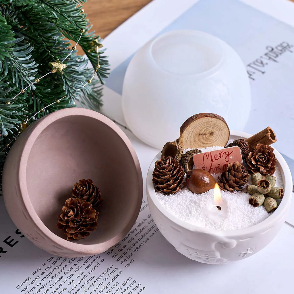 Santa Claus Relief Silicone Bowl Mold