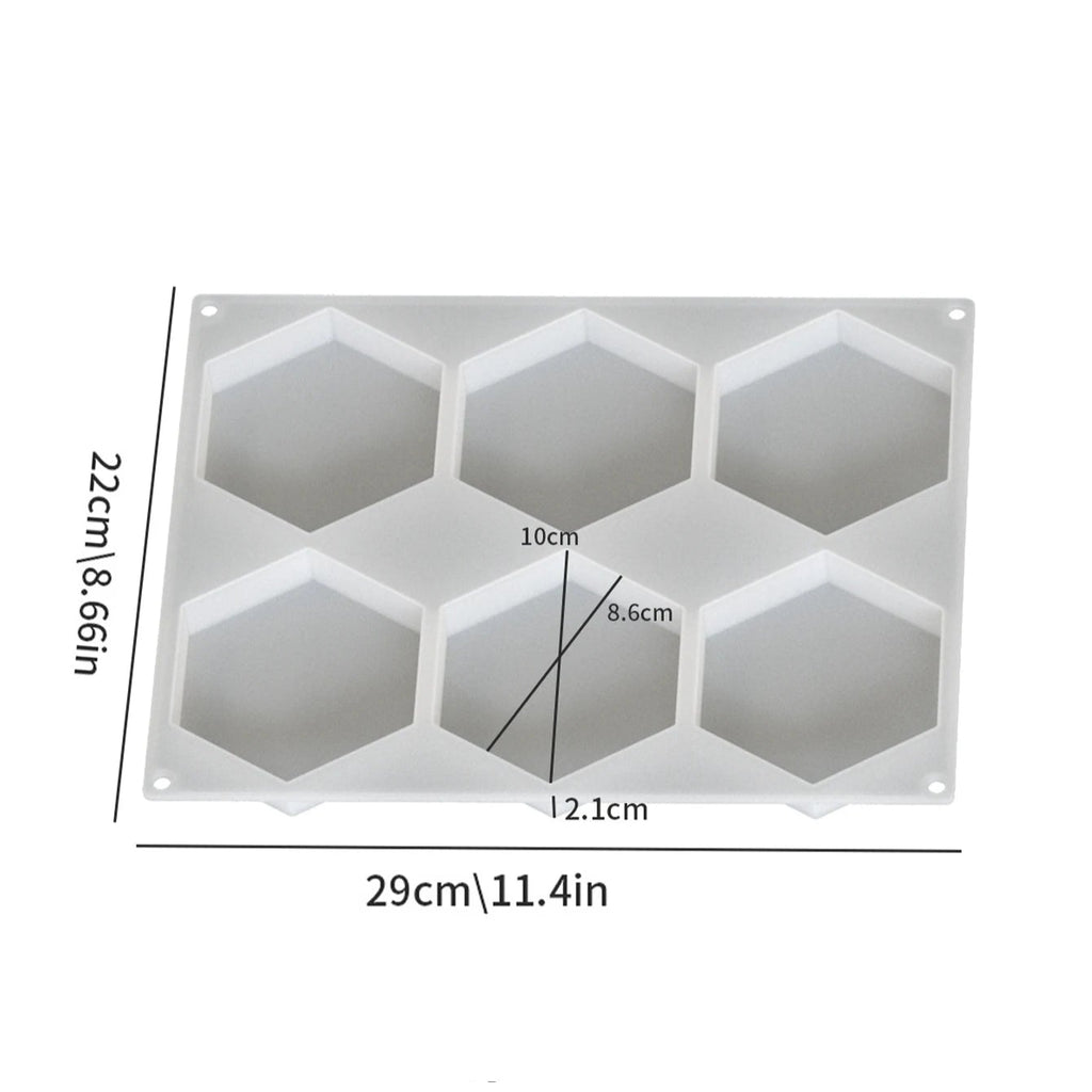 6 Cavity Deep Pour Geometric Silicone Resin Mold Hexagonal