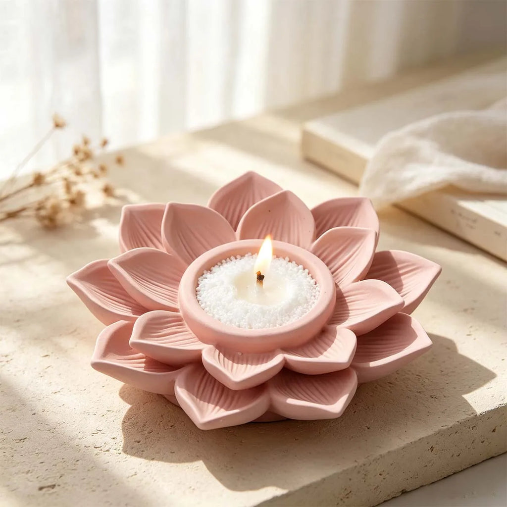 Nelvora Vein Lotus Candle Holder Silicone Mold