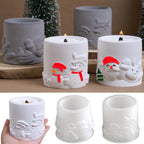 Christmas Santa Relief Silicone Candle Jar Mold