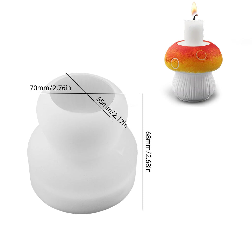 3D Mushrooms Candle Holder Silicone Mold