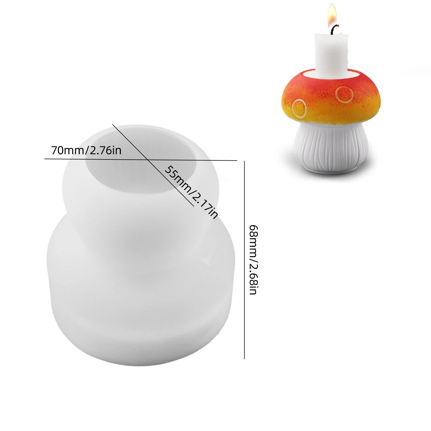 3D Mushrooms Candle Holder Silicone Mold