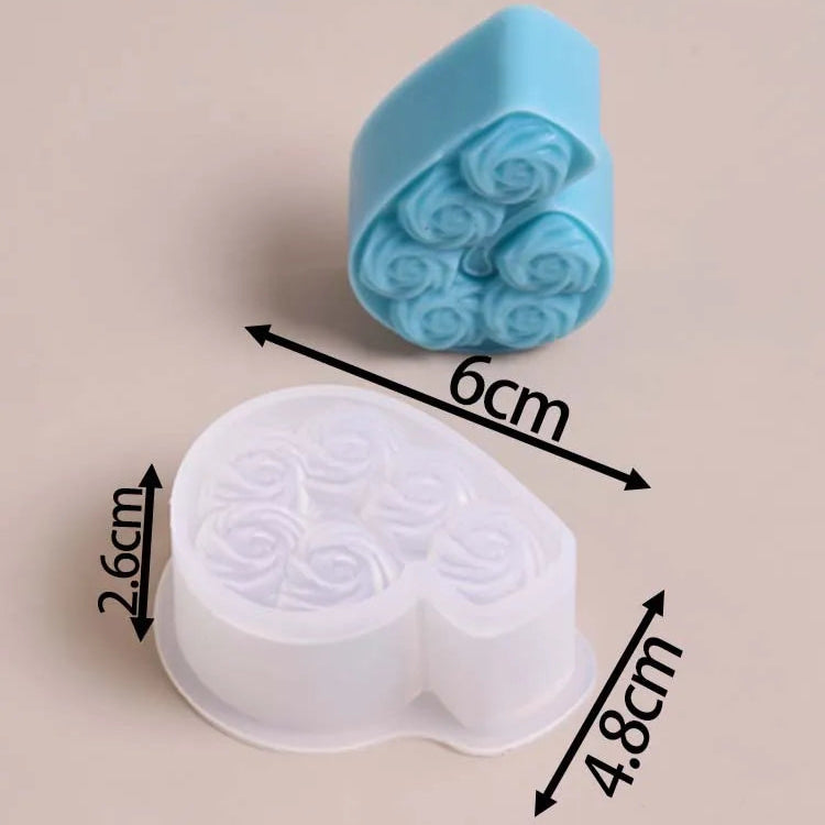 0-8 Relief Rose Number Silicone Candle Mold.