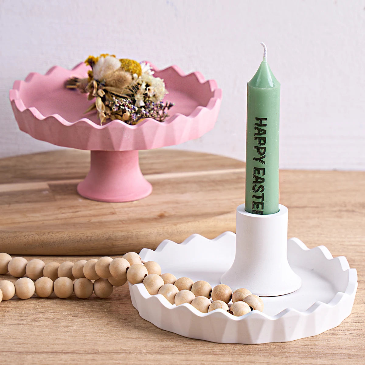 Varel Ruffle Cake Stand & Candle Holder Silicone Mold Set