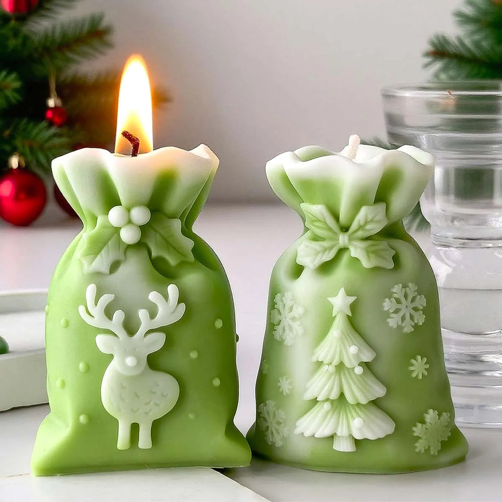 Christmas Gift Bag Candle Silicone Mold