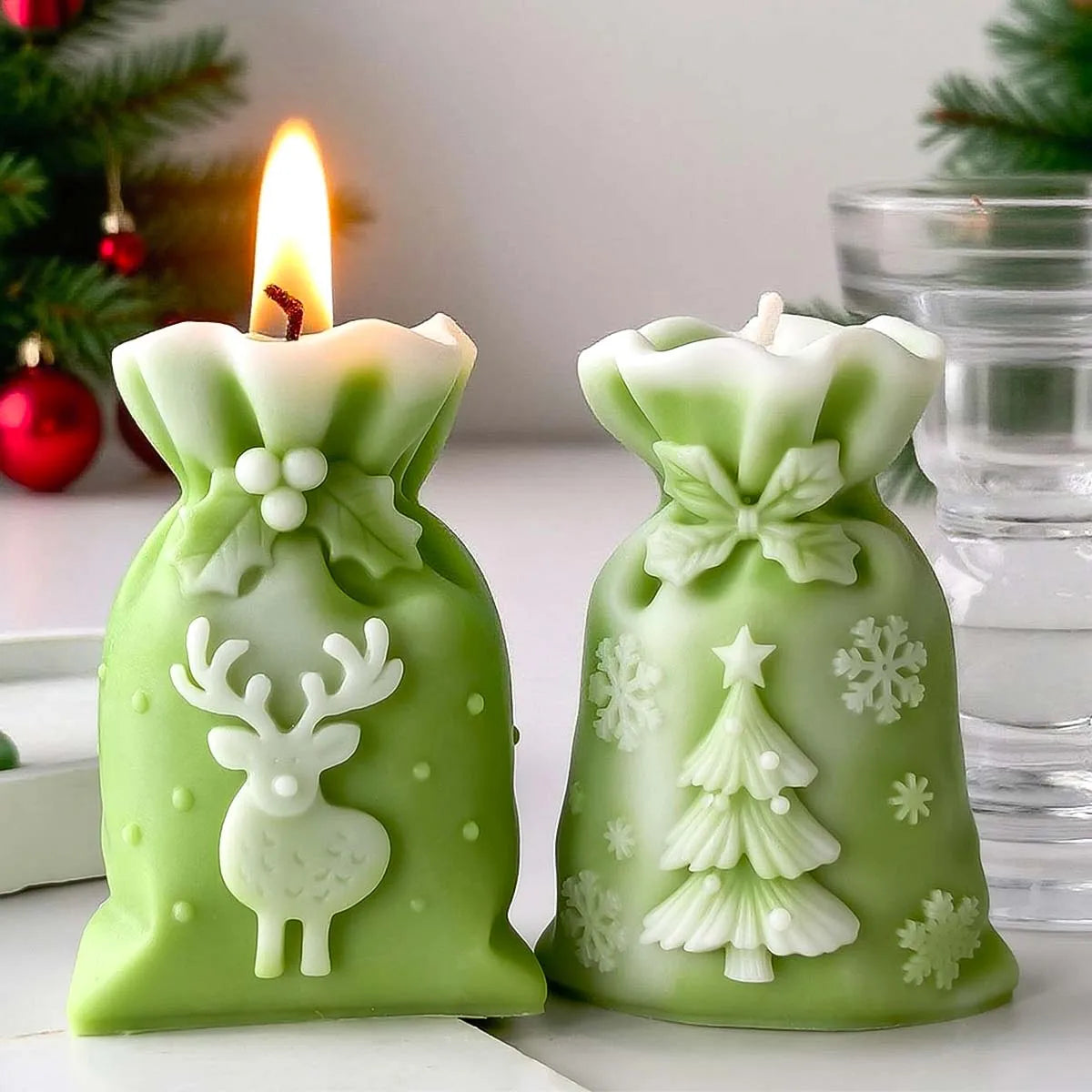 Christmas Gift Bag Candle Silicone Mold