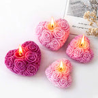 Bloomed Heart Rose Candle Mold