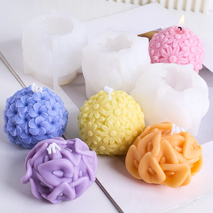 Embossed Spherical Silicone Candle Mold