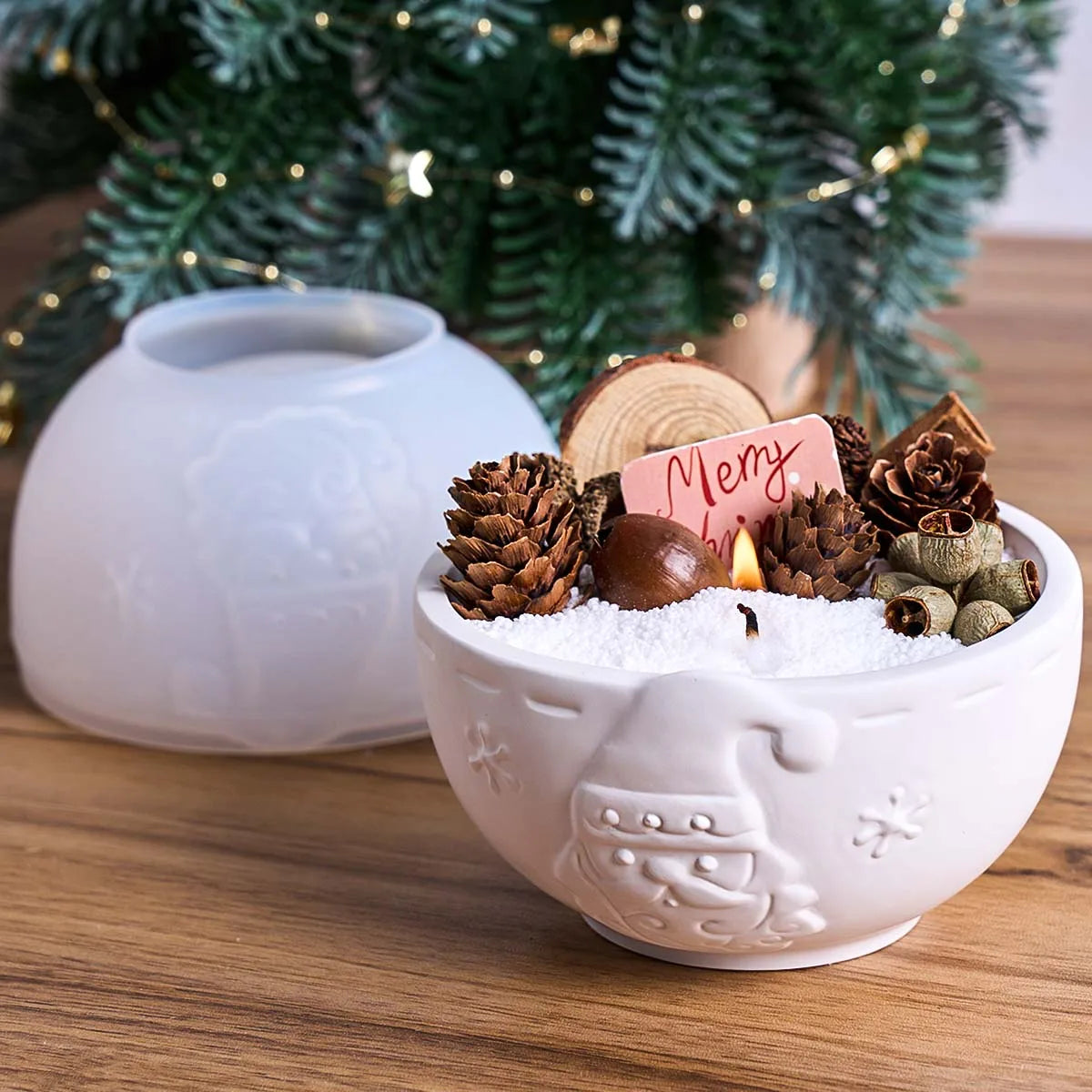 Santa Claus Relief Silicone Bowl Mold