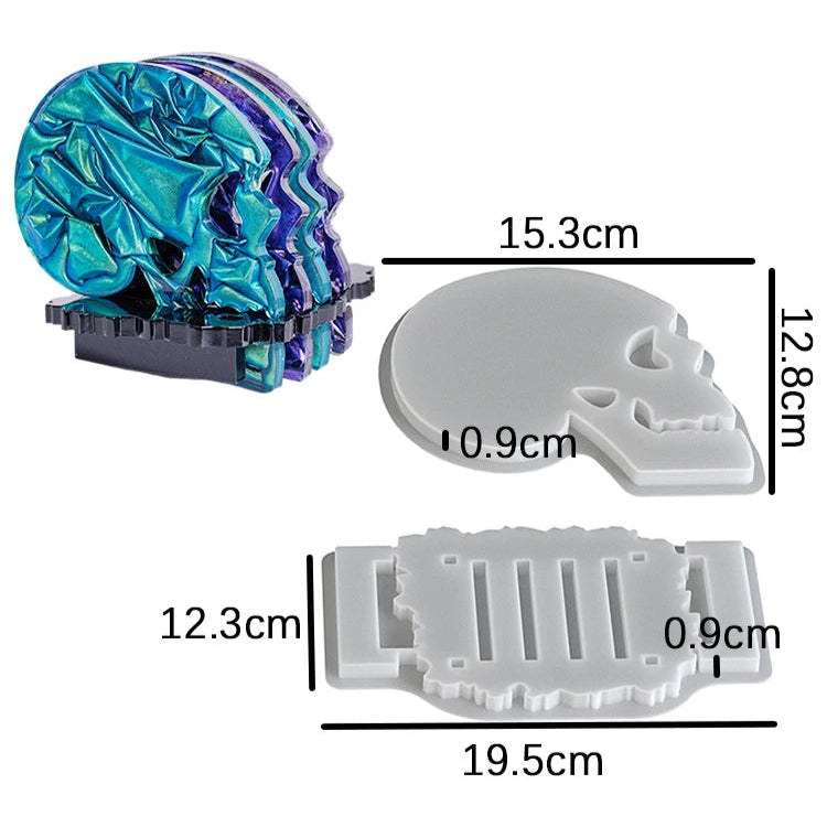 Skull Coaster Silicone Molds Set