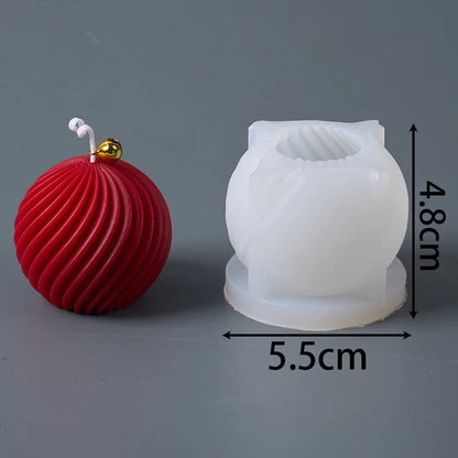Swirl Ball Silicone Candle Mold