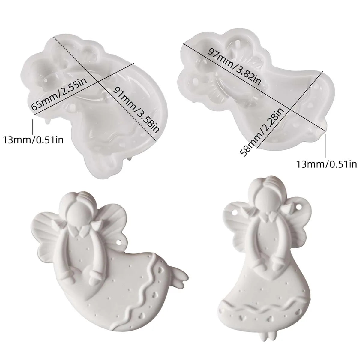 Angel Hanging Silicone Mold Set (2pcs)