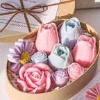 5 Piece Romantic Flower Candle Mold Set