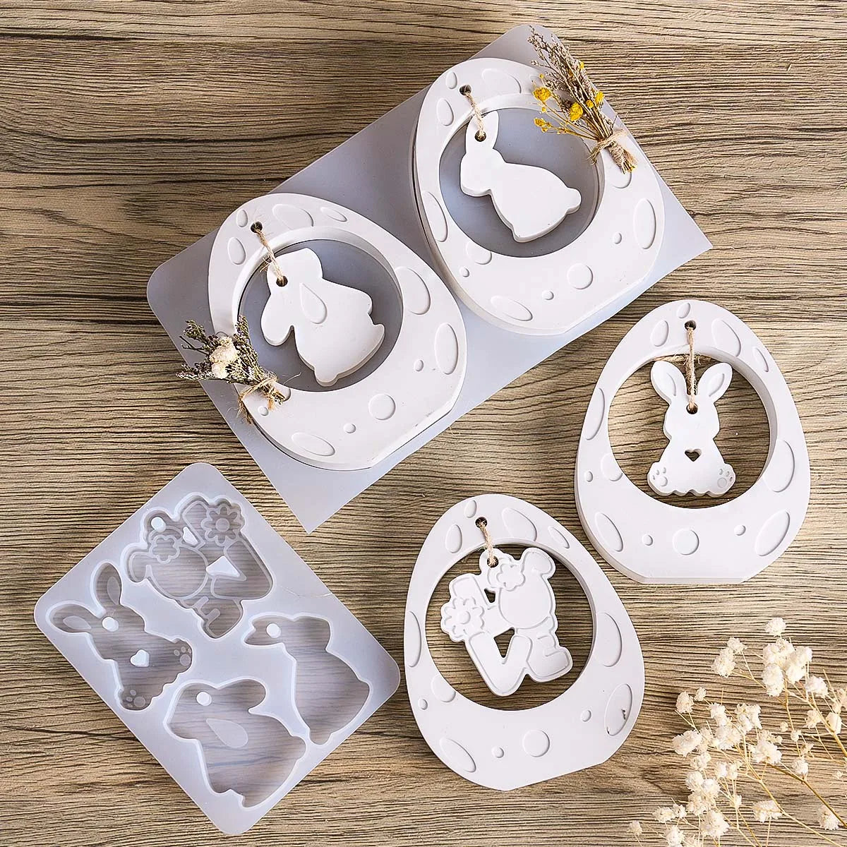 Easter Egg Bunny Pendant Silicone Mold Set