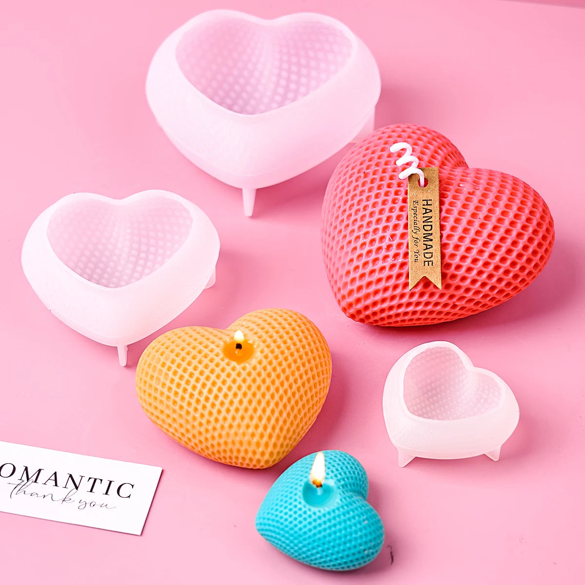 Lumea Woven Silicone Heart Candle Mold
