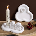 Rough Edge Tray with Candle Holder Silicone Mold