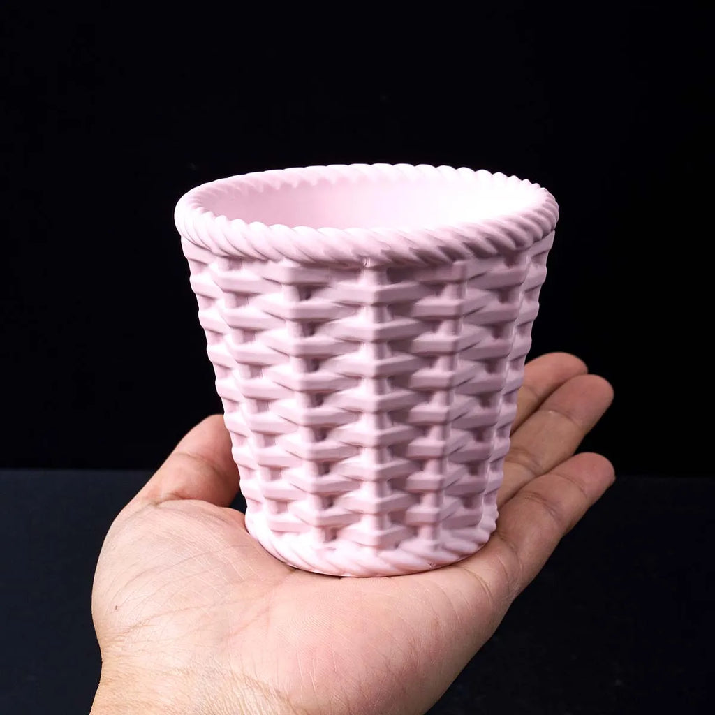 Roven Plait Basket Candle Vessel Silicone Mold