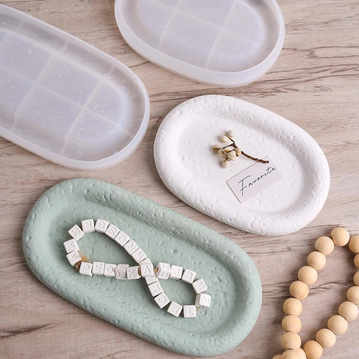 Lunar Rock Candle Cup Tray Silicone Mold.