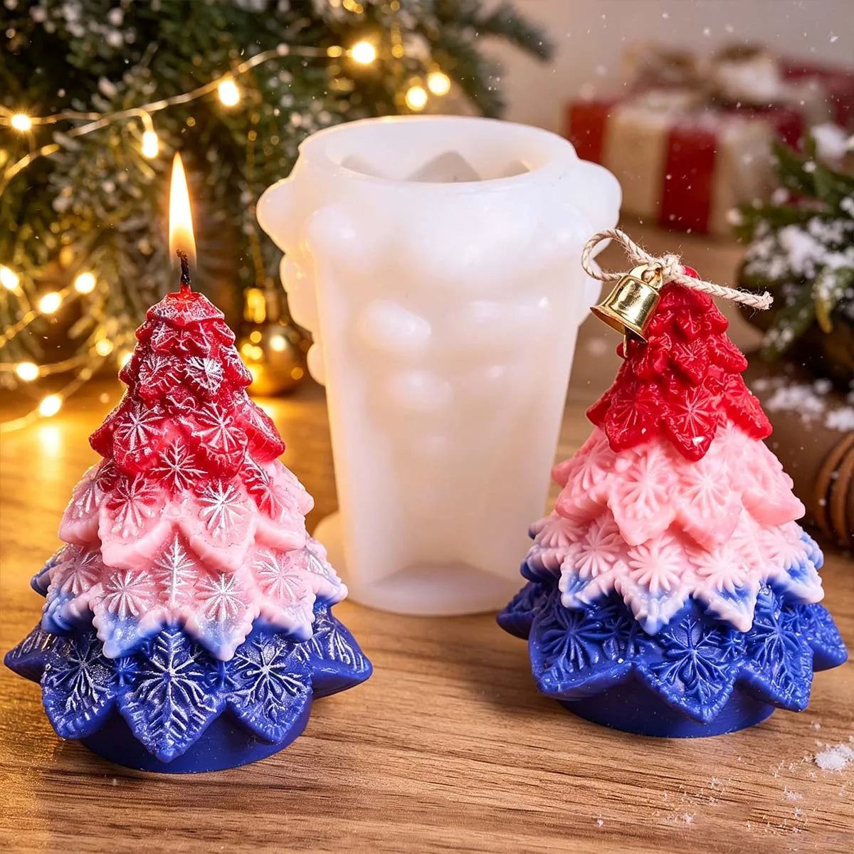 Nivara Rosette Christmas Tree Candle Silicone Mold