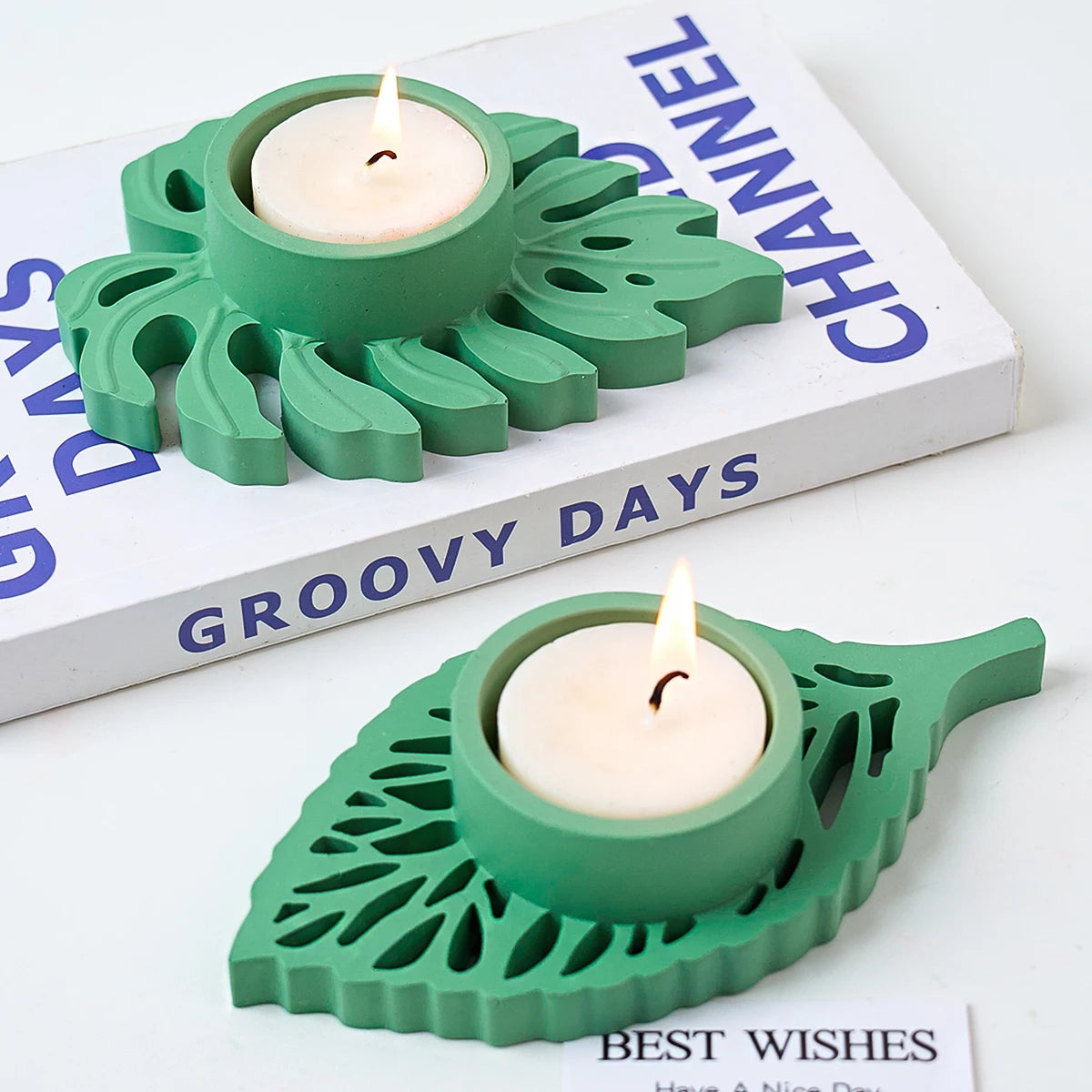 Hollow Leaf Candle Holder Mold