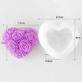 Bloomed Heart Rose Candle Mold Large