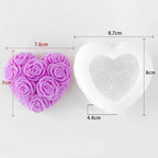 Bloomed Heart Rose Candle Mold Large