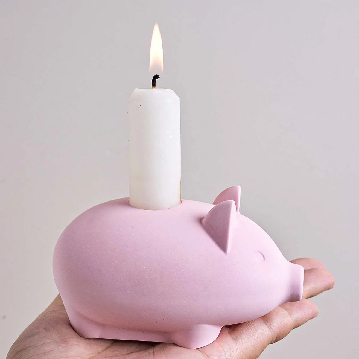 Little Pig Candle Holder Silicone Mold