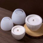 Round Stripe Candle Cup Silicone Mold