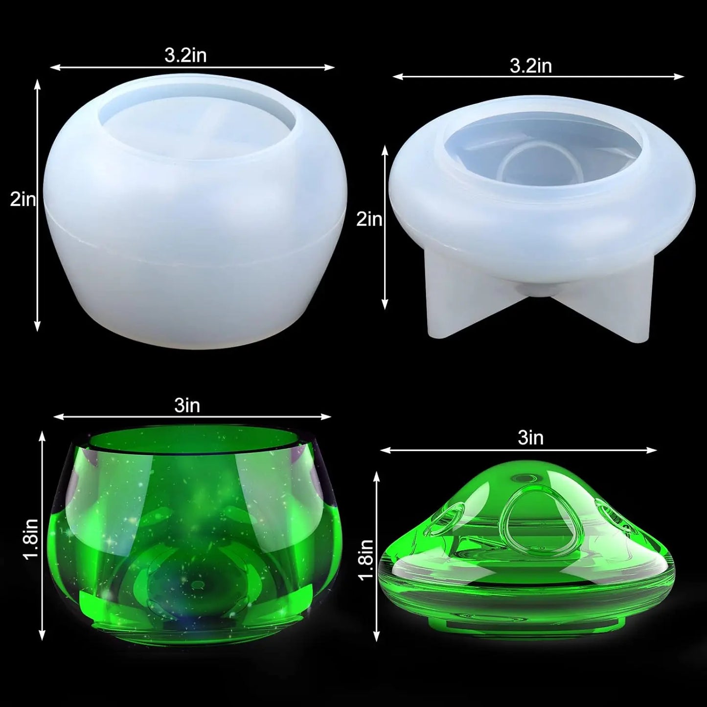 Mushroom Resin Jar Mold
