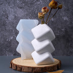 Oblique Square Vase Silicone Mold.