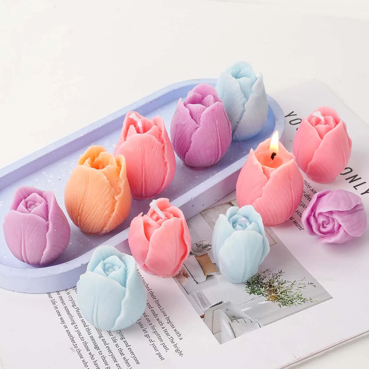 3D Tulip Silicone Candle Molds