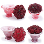 Rose Candle Cup Silicone Mold with Lid.