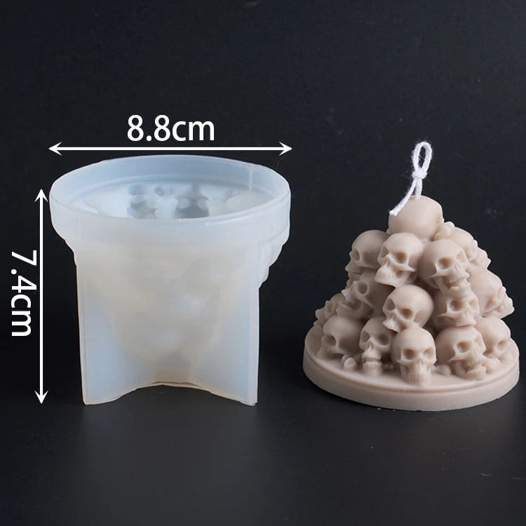 Stacked Skull Silicone Candle Mold