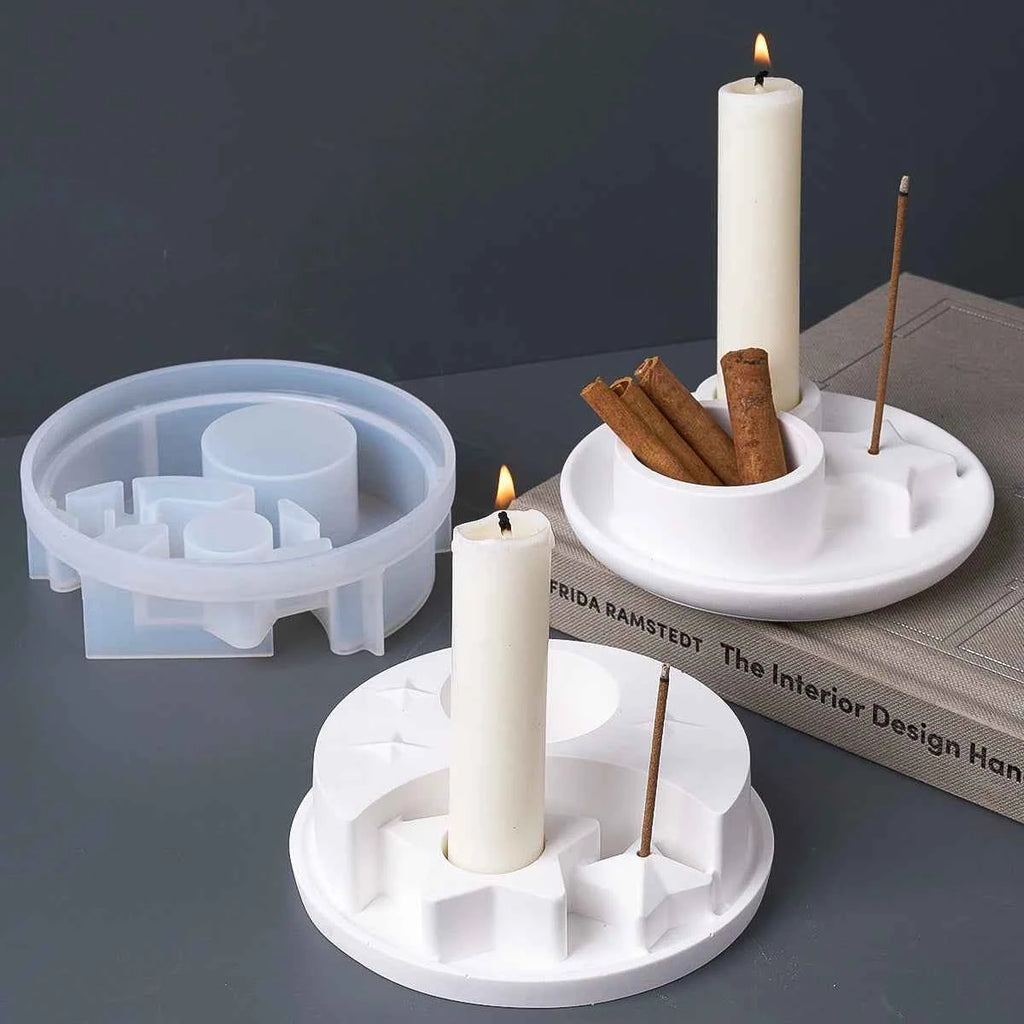 Combination Candle Holder Silicone Mold