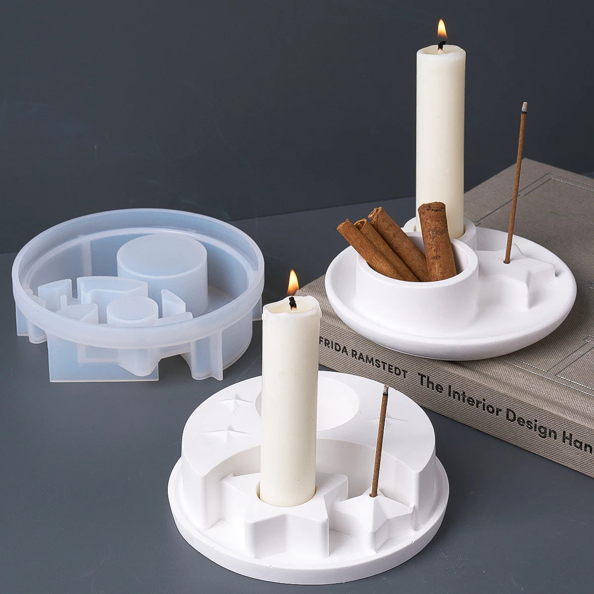 Combination Candle Holder Silicone Mold.
