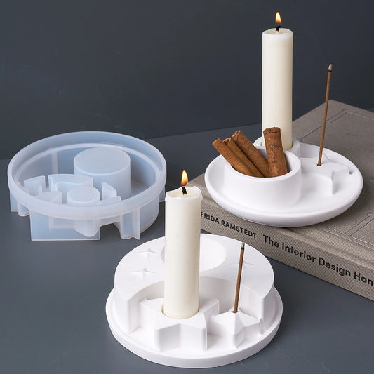 Combination Candle Holder Silicone Mold.
