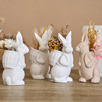 Rabbit with Woven Basket Silicone Mold