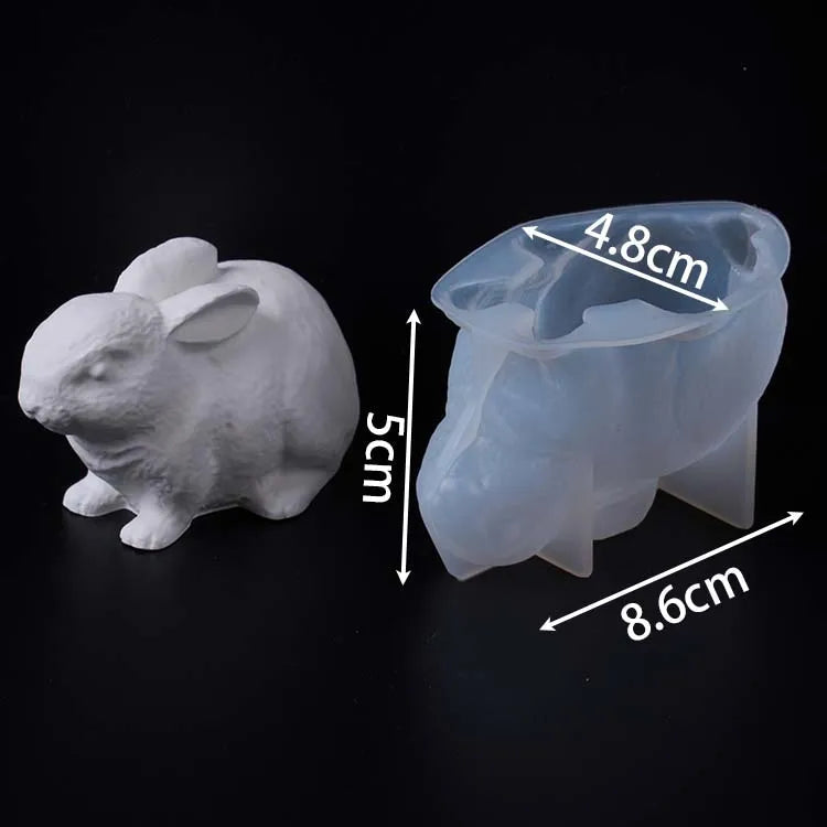 Detailed Bunny Figurine Mold