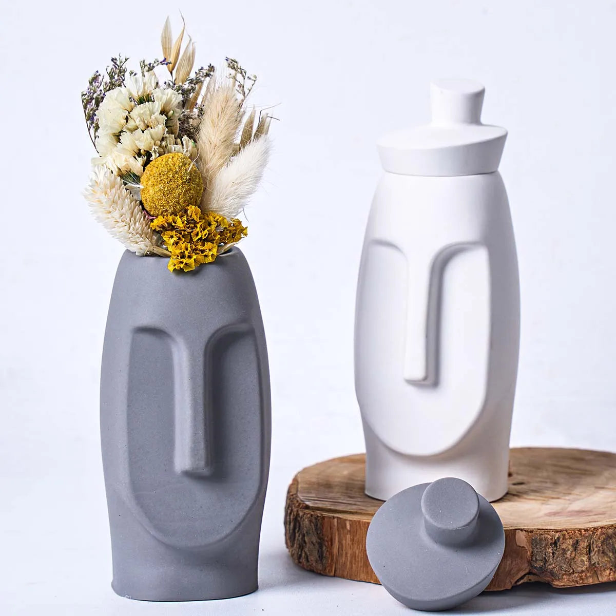 Abstract Face Vessel Vase Silicone Mold