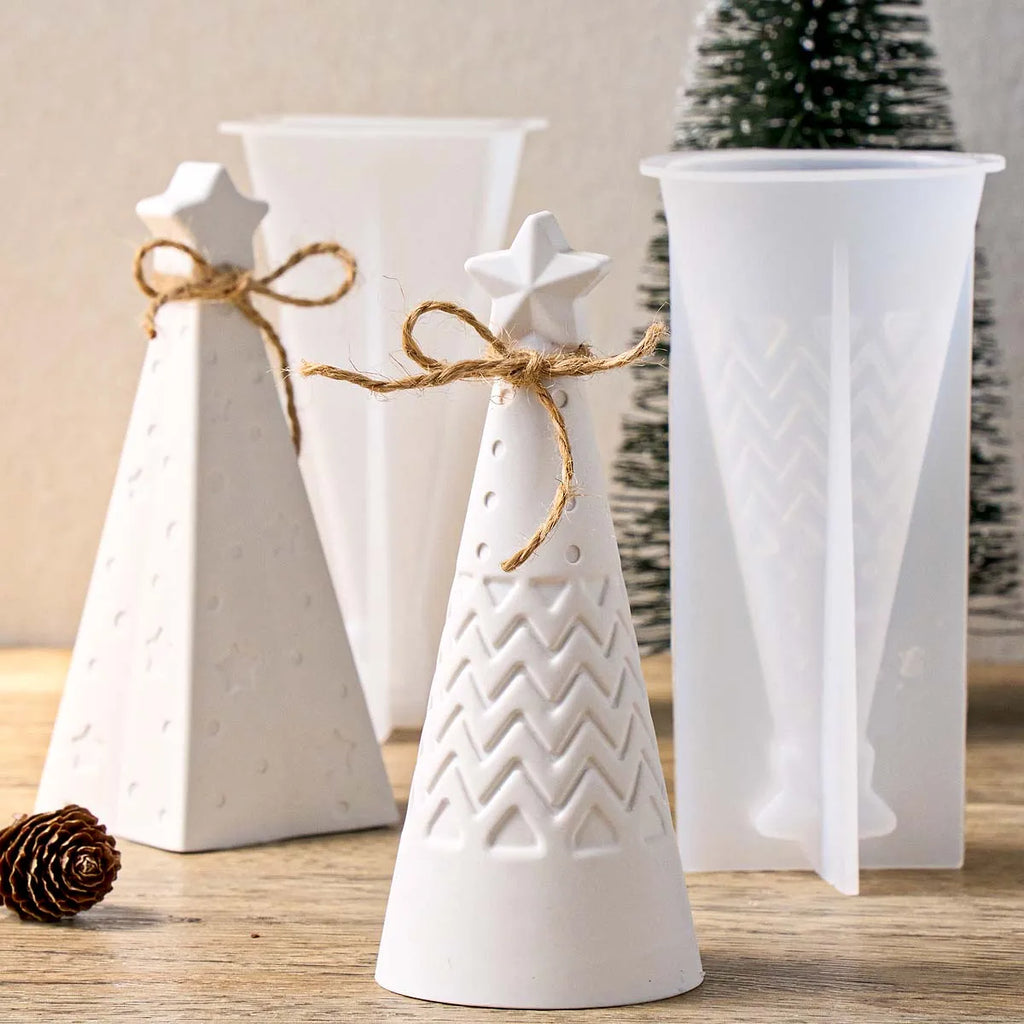 3D Christmas Tree Silicone Mold with Star Top