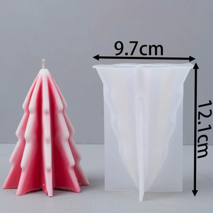 3D Folded Christmas Tree Candle Silicone Mold