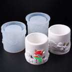 Christmas Santa Relief Silicone Candle Jar Mold