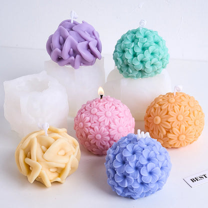 Embossed Spherical Silicone Candle Mold