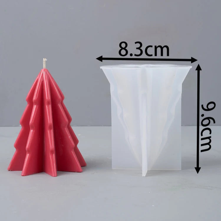 3D Folded Christmas Tree Candle Silicone Mold