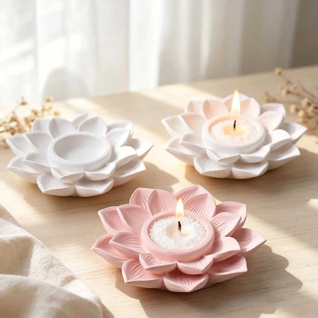 Nelvora Vein Lotus Candle Holder Silicone Mold