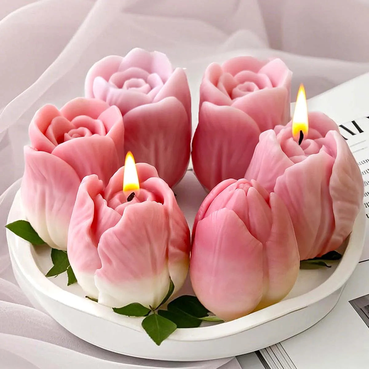 3D Tulip Silicone Candle Molds